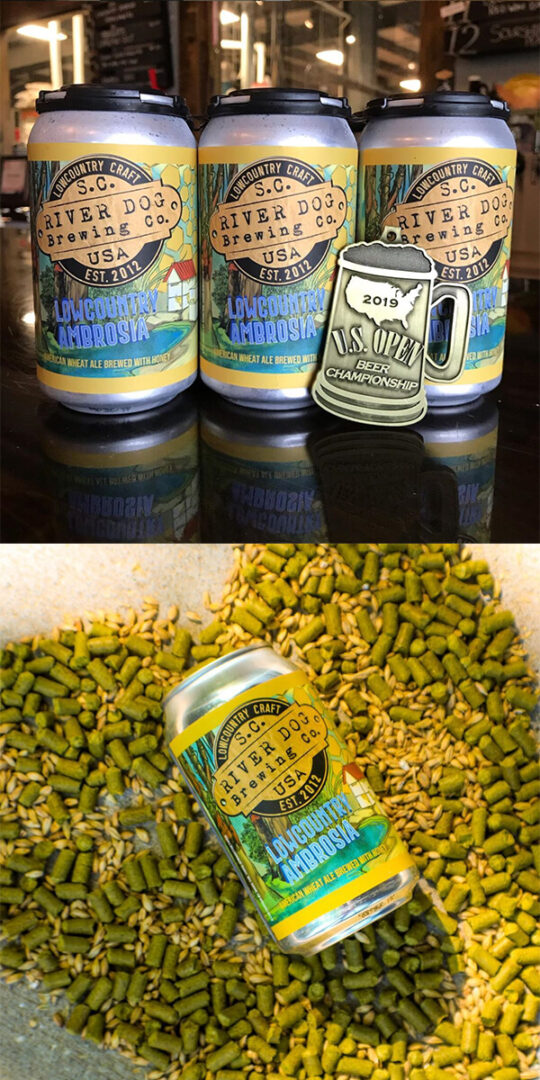 Award Winning Lowcountry Ambrosia Beer Label for River Dog Brewing
