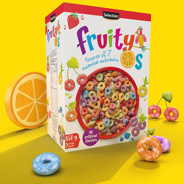 Metro Sweet Cereals Packaging Illustration for Store Brand Cereals