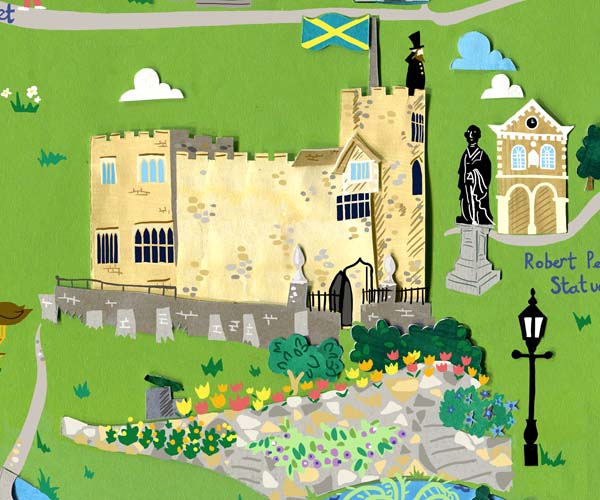 Tamworth Personalised Illustrated Map – Hireillo | Hire an Illustrator