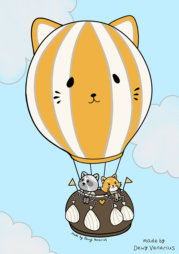 Cute Airballoon Illustration for the Clip Studio Paint Illustration