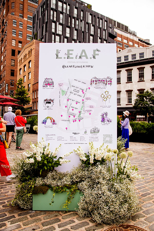 Illustrated Map for l.E.A.F Flower Festival in New York’s Meatpacking